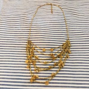 Gold Tiered Flower Necklace